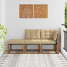Modułowa sofa na zewnątrz 3 Sztuka Naturalny i Beżowy