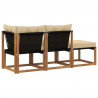 Modułowa sofa na zewnątrz 3 Sztuka Naturalny i Beżowy
