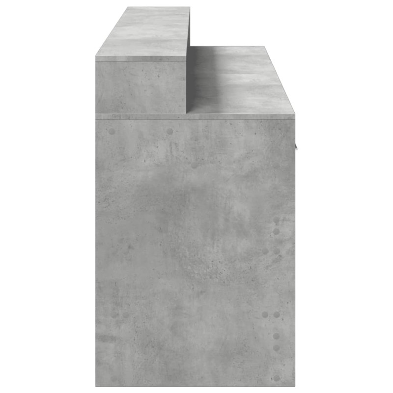 Biurko z podświetleniem LED, betonowa szarość, 160x55x91 cm