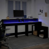 Biurko z podświetleniem LED, czarne, 200x104x91 cm