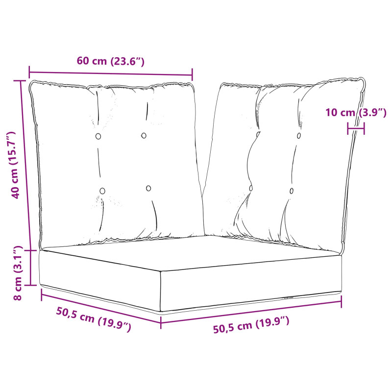 Poduszka do sofy na zewnątrz 3 pcs Zielony Poliester
