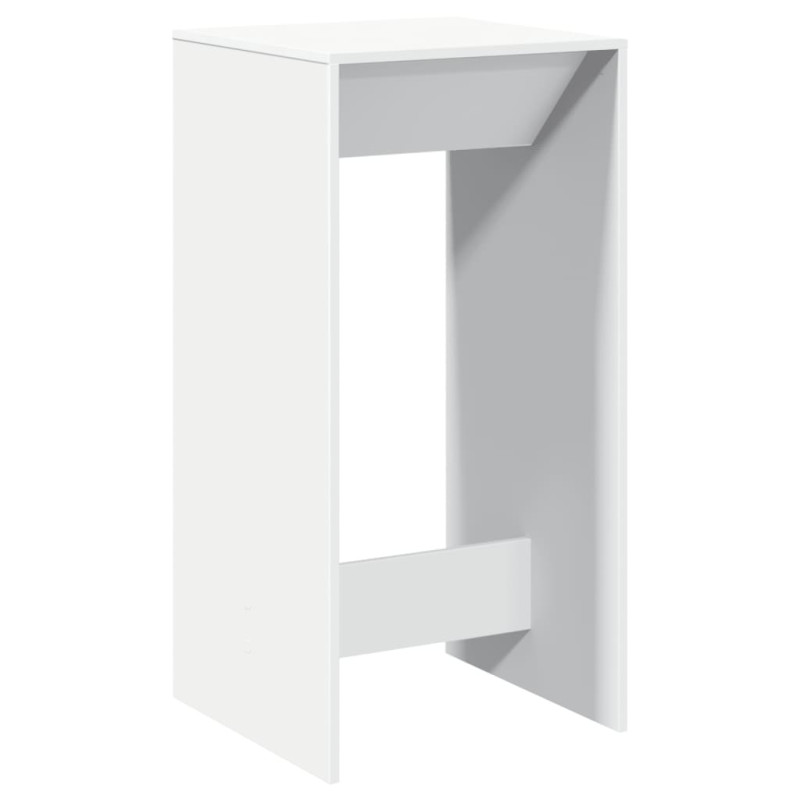 Stolik barowy, biały, 51x50x103,5 cm, materiał drewnopochodny