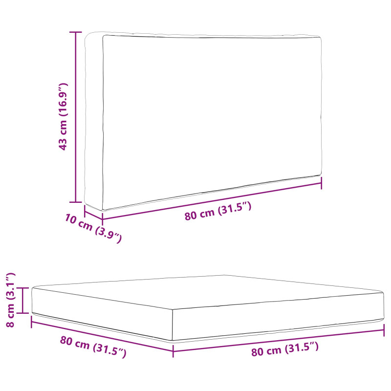 Poduszka do sofy na zewnątrz 3 pcs Turkusowy Poliester