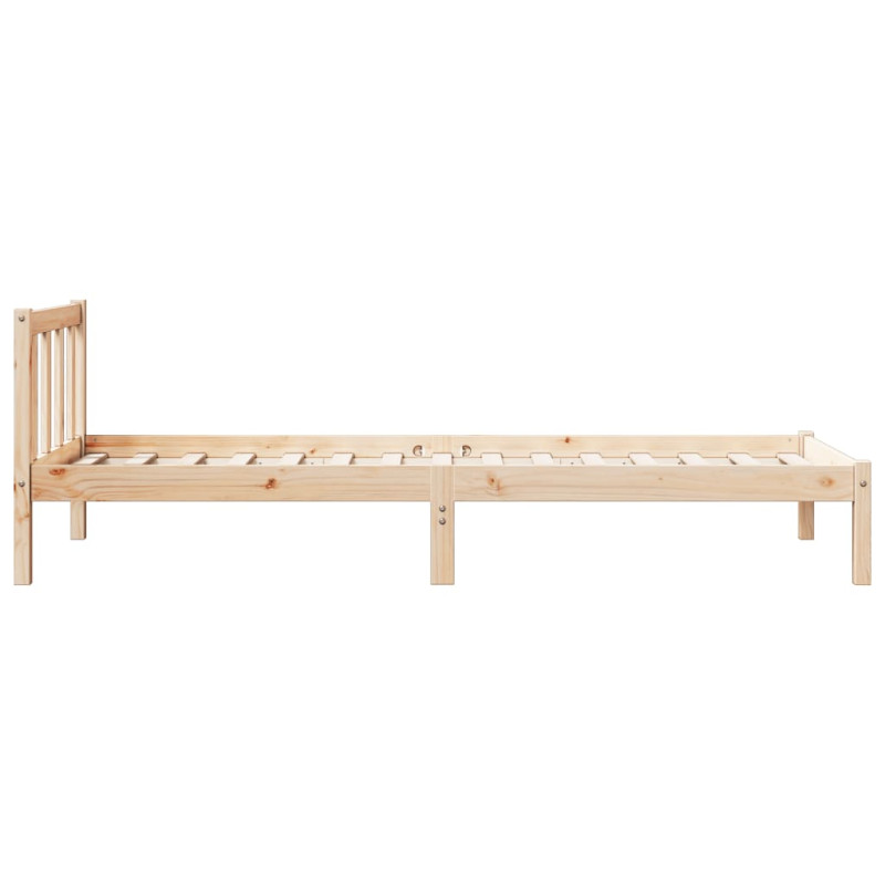 Dłuższe łóżko bez materaca, 100x210 cm, lite drewno sosnowe