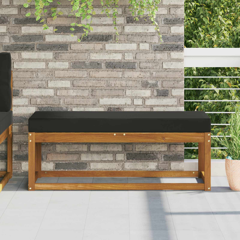 Poduszka siedzeniowa na zewnątrz Czarny 111,5 x 40 x 8 cm