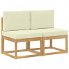 2 Sztuka Środkowa sofa ogrodowa Lite Drewno Akacji Biały