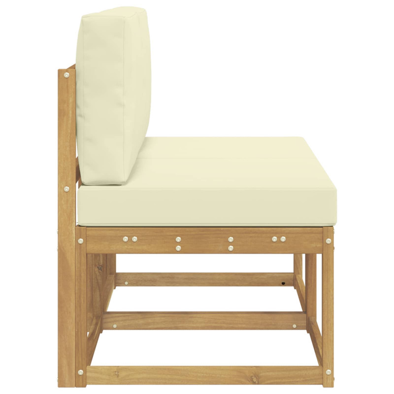 2 Sztuka Środkowa sofa ogrodowa Lite Drewno Akacji Biały