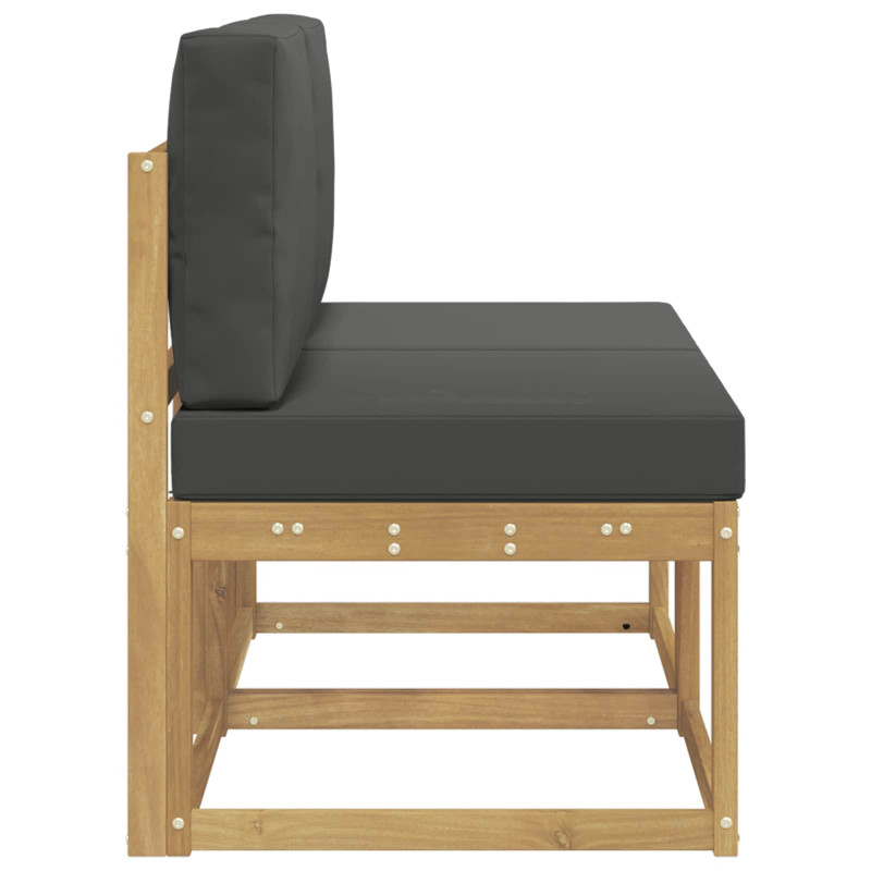 2 Sztuka Środkowa sofa ogrodowa Lite Drewno Akacji Biały