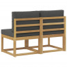 2 Sztuka Środkowa sofa ogrodowa Lite Drewno Akacji Biały