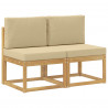 2 Sztuka Środkowa sofa ogrodowa Lite Drewno Akacji Biały