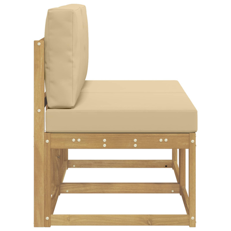 2 Sztuka Środkowa sofa ogrodowa Lite Drewno Akacji Biały