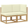 Modułowa sofa na zewnątrz 2 Sztuka Biały Lite Drewno Akacji