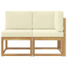 Modułowa sofa na zewnątrz 2 Sztuka Biały Lite Drewno Akacji