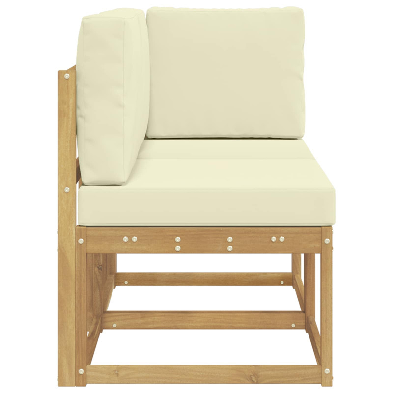 Modułowa sofa na zewnątrz 2 Sztuka Biały Lite Drewno Akacji