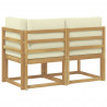 Modułowa sofa na zewnątrz 2 Sztuka Biały Lite Drewno Akacji
