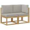 Modułowa sofa na zewnątrz 2 Sztuka Biały Lite Drewno Akacji