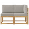 Modułowa sofa na zewnątrz 2 Sztuka Biały Lite Drewno Akacji