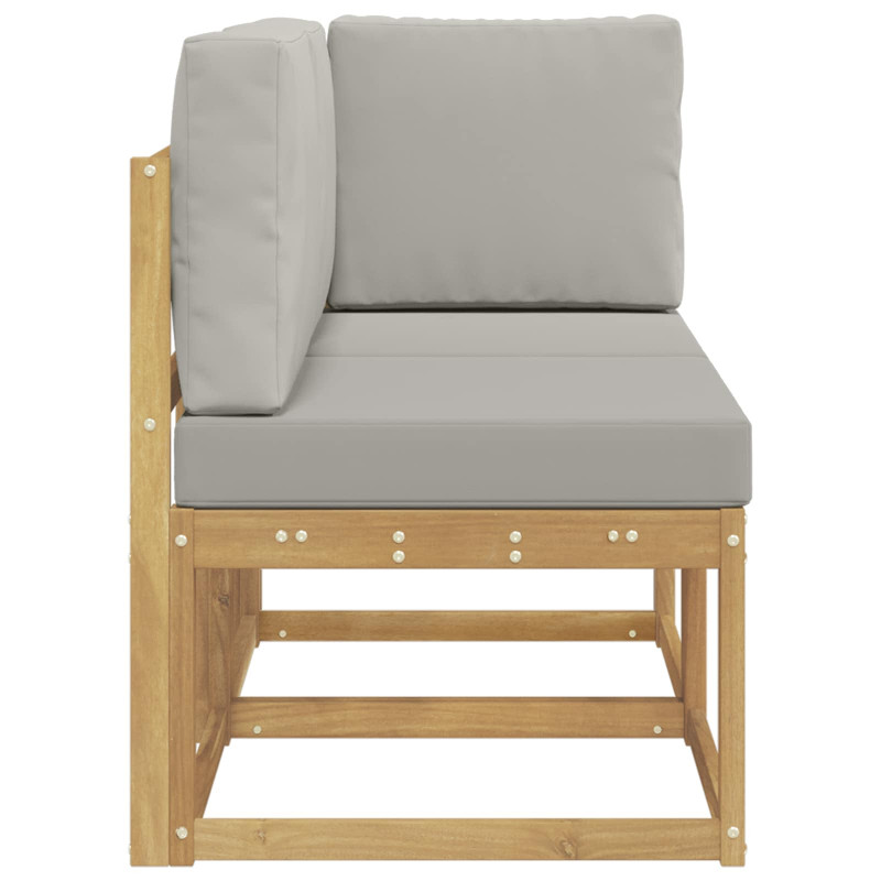Modułowa sofa na zewnątrz 2 Sztuka Biały Lite Drewno Akacji