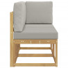 Modułowa sofa na zewnątrz 2 Sztuka Biały Lite Drewno Akacji