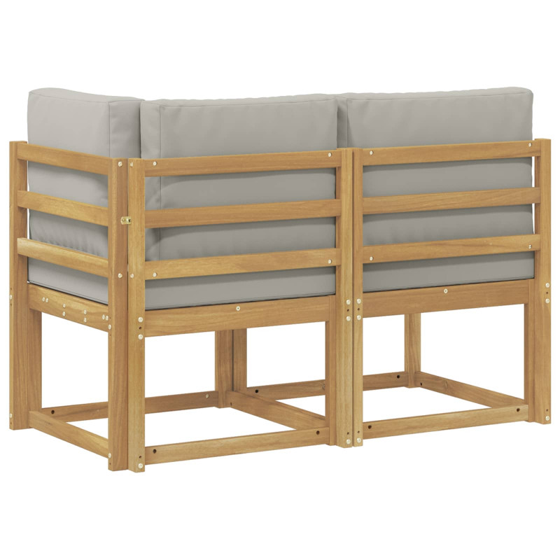 Modułowa sofa na zewnątrz 2 Sztuka Biały Lite Drewno Akacji