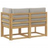 Modułowa sofa na zewnątrz 2 Sztuka Biały Lite Drewno Akacji