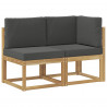 Modułowa sofa na zewnątrz 2 Sztuka Biały Lite Drewno Akacji