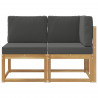 Modułowa sofa na zewnątrz 2 Sztuka Biały Lite Drewno Akacji