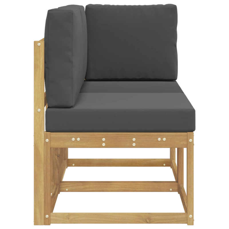Modułowa sofa na zewnątrz 2 Sztuka Biały Lite Drewno Akacji