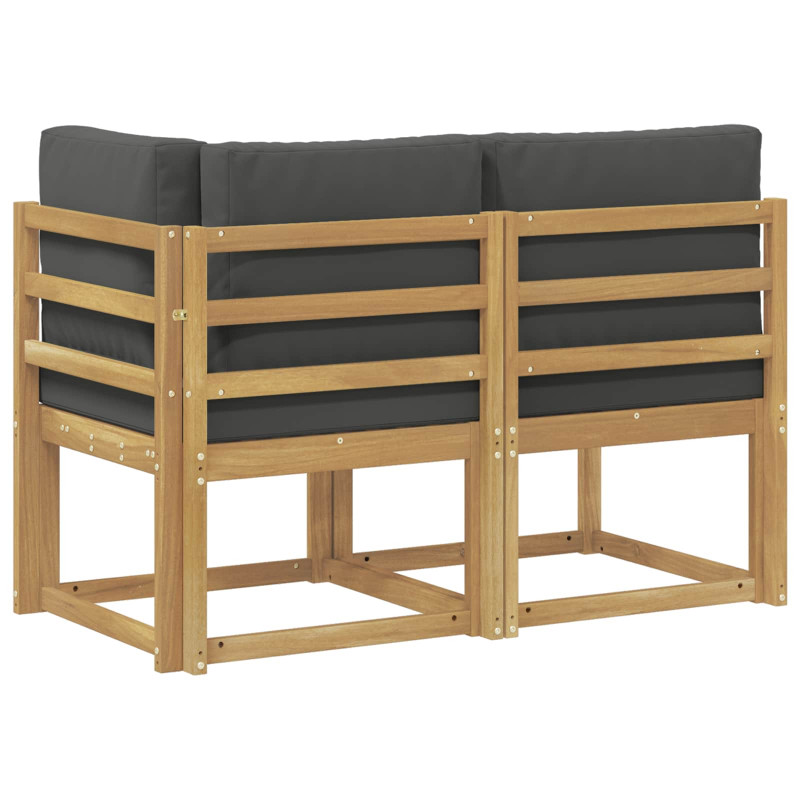Modułowa sofa na zewnątrz 2 Sztuka Biały Lite Drewno Akacji