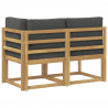 Modułowa sofa na zewnątrz 2 Sztuka Biały Lite Drewno Akacji