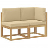 Modułowa sofa na zewnątrz 2 Sztuka Biały Lite Drewno Akacji