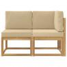 Modułowa sofa na zewnątrz 2 Sztuka Biały Lite Drewno Akacji
