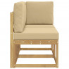 Modułowa sofa na zewnątrz 2 Sztuka Biały Lite Drewno Akacji