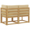 Modułowa sofa na zewnątrz 2 Sztuka Biały Lite Drewno Akacji