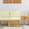 Środkowa sofa ogrodowa Lite Drewno Akacji Biały
