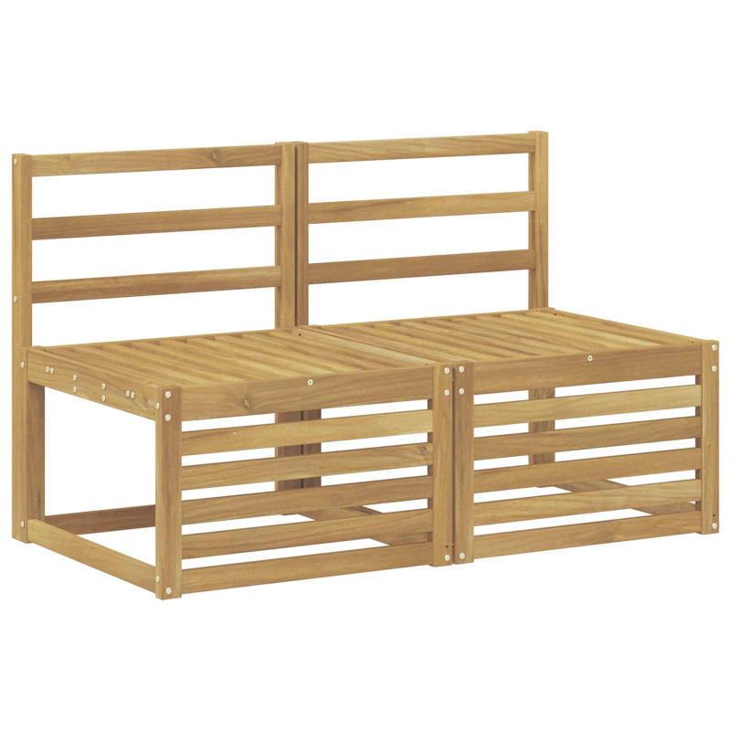 2 Sztuka Środkowa sofa ogrodowa Lite Drewno Akacji Biały