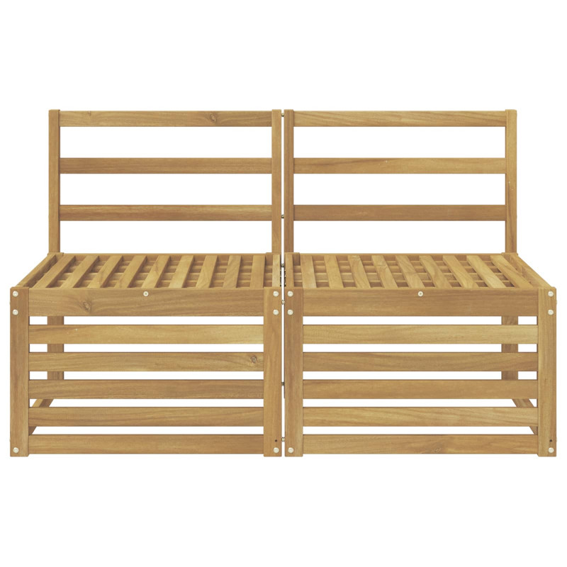 2 Sztuka Środkowa sofa ogrodowa Lite Drewno Akacji Biały