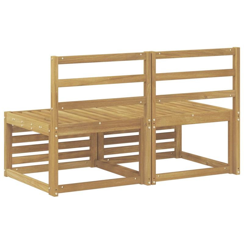 2 Sztuka Środkowa sofa ogrodowa Lite Drewno Akacji Biały
