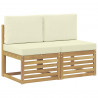 2 Sztuka Środkowa sofa ogrodowa Lite Drewno Akacji Biały