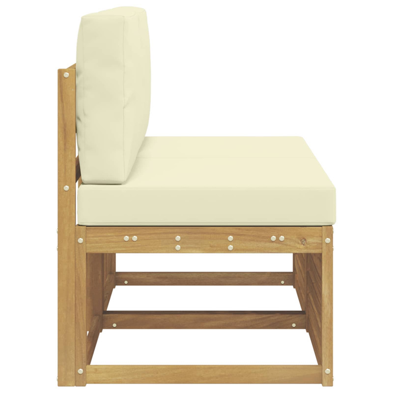 2 Sztuka Środkowa sofa ogrodowa Lite Drewno Akacji Biały
