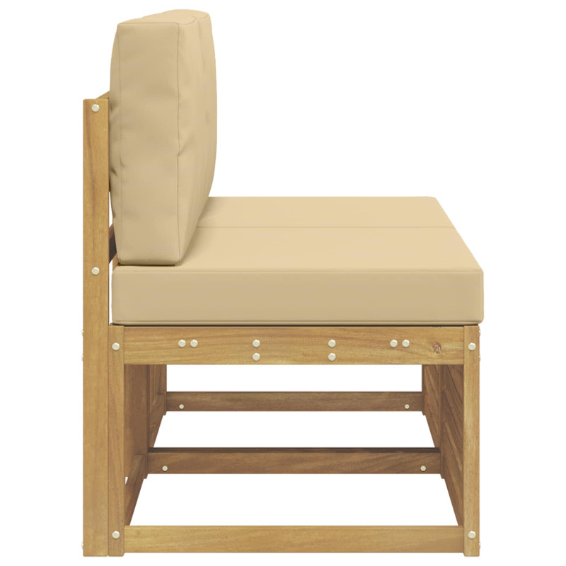 2 Sztuka Środkowa sofa ogrodowa Lite Drewno Akacji Biały