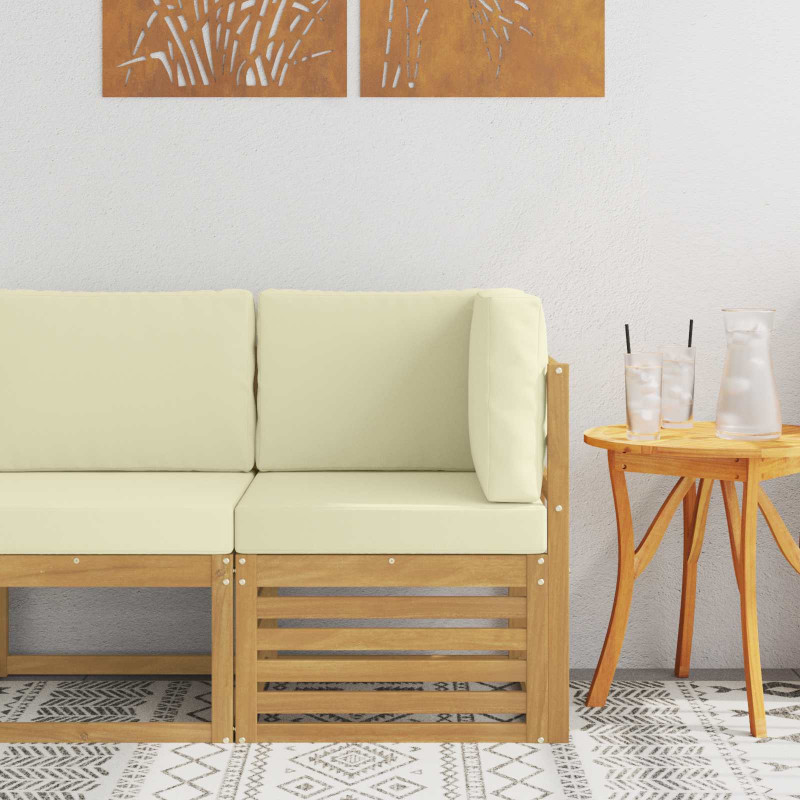 Sofa narożna na zewnątrz Lite Drewno Akacji Biały