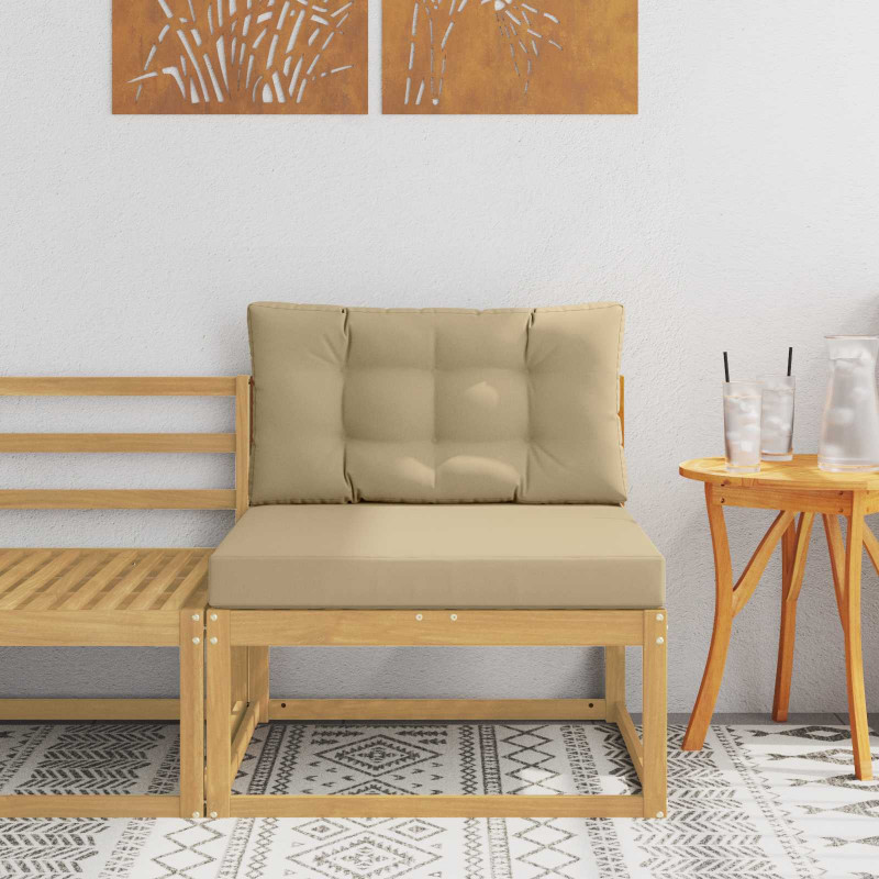 Środkowa sofa ogrodowa Poliester Biały