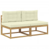 2 Sztuka Środkowa sofa ogrodowa Poliester Biały