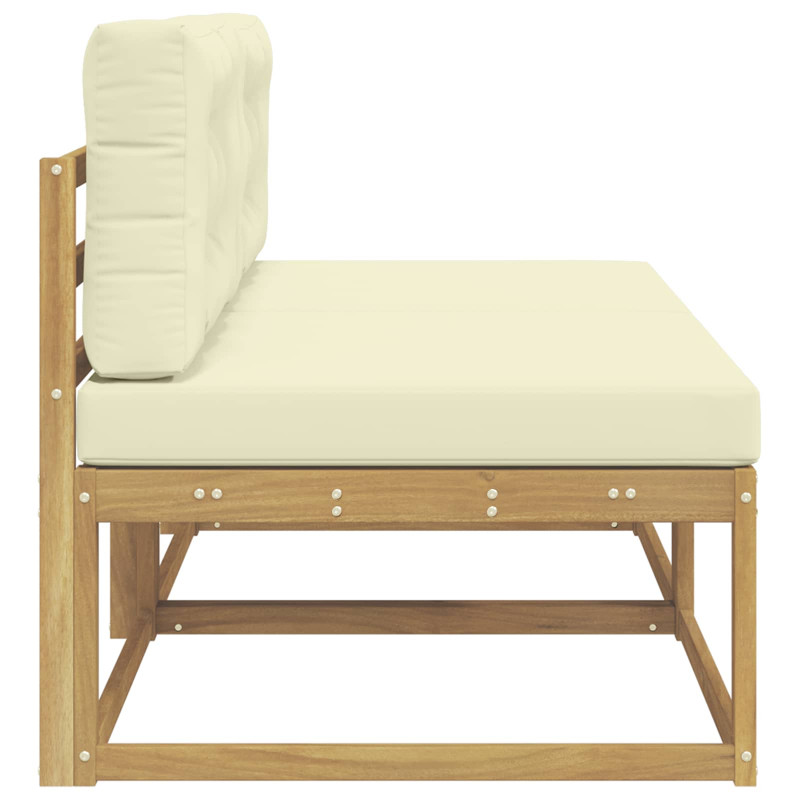 2 Sztuka Środkowa sofa ogrodowa Poliester Biały