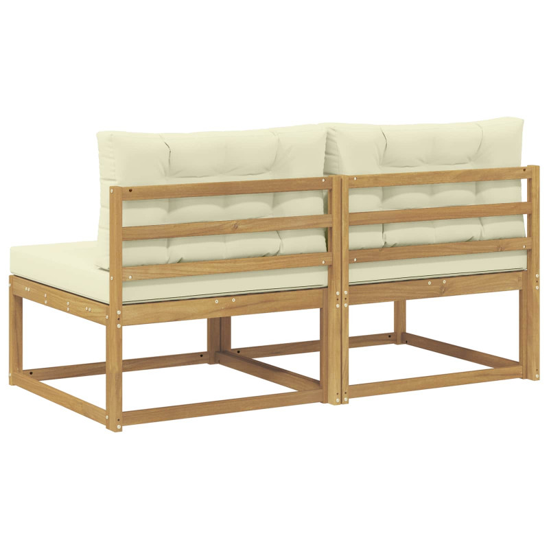 2 Sztuka Środkowa sofa ogrodowa Poliester Biały