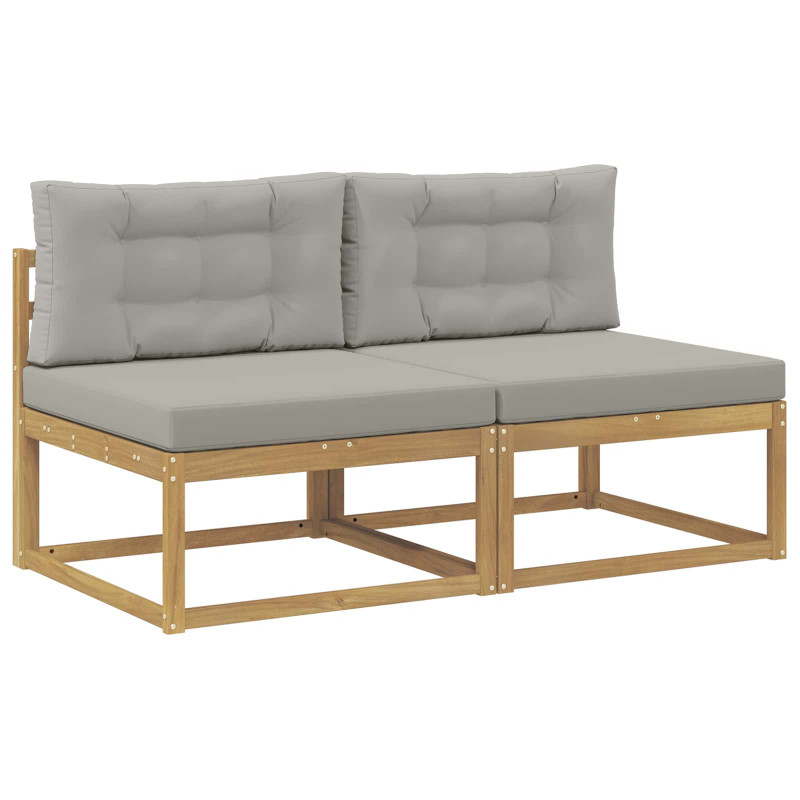 2 Sztuka Środkowa sofa ogrodowa Poliester Biały