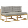 2 Sztuka Środkowa sofa ogrodowa Poliester Biały