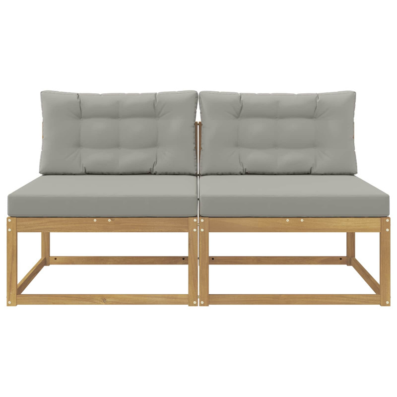 2 Sztuka Środkowa sofa ogrodowa Poliester Biały