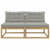 2 Sztuka Środkowa sofa ogrodowa Poliester Biały